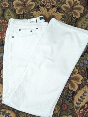 Lauren Ralph Lauren Flax cream Boot-Cut Slimming Corduroy Jeans 12x31